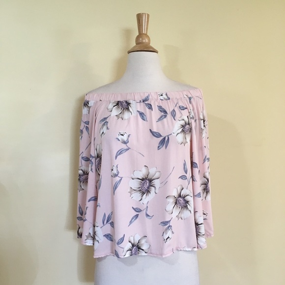 💥 CLEARANCE Floral Split Back Off Shoulder Blouse - Picture 4 of 7